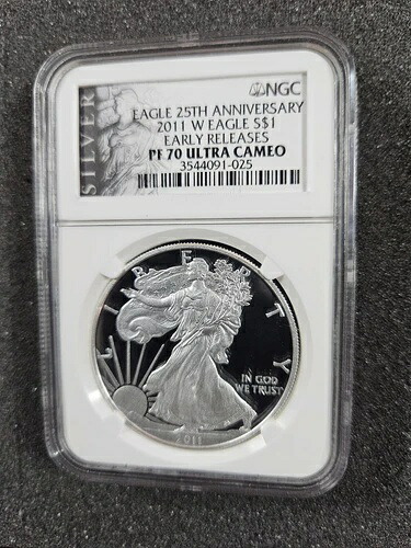 ?? 2011-W アメリカンイーグル 1オンス .999 シルバードル プルーフコイン NGC PF70 UCAM ER