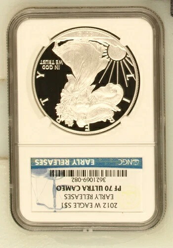 2012年 地金シルバーイーグル NGC PF-70 ウルトラカメオ アーリーリリース