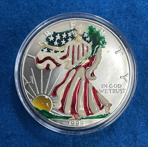 1999年 カラー化（エナメル加工）塗装済みアメリカンシルバーイーグル：