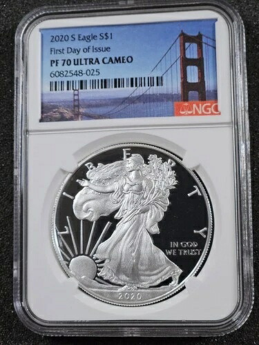 ?? 2020-W アメリカンイーグル 1オンス .999 シルバー プルーフコイン NGC PF70 UCAM FDOI