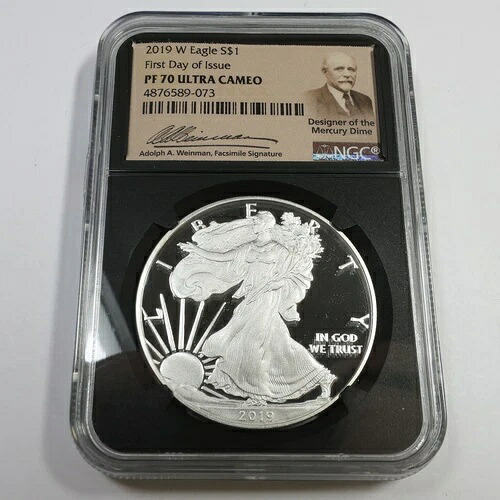 2019 W NGC PF70 UCAM プルーフ FDI 1オンス シルバー アメリカンイーグル SAE US $1 コイン #55597A