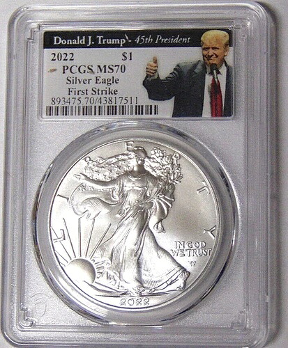 PCGS MS70 2022年 アメリカン シルバー イーグル 1オンス シルバー ドル ドナルド J トランプ #43817511