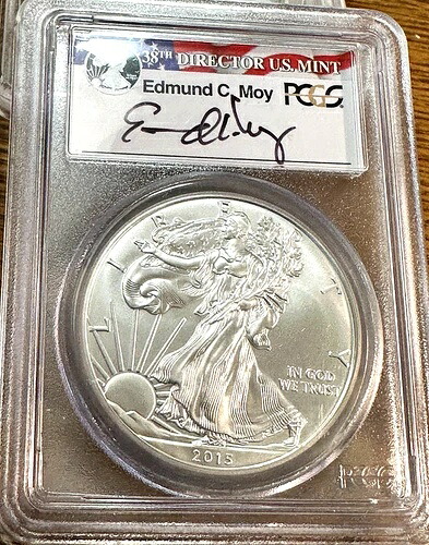 2015年 シルバーイーグル PCGS MS70 モイシグネチャー ホワイト ノースポット ベストプライス eBay* CHRC