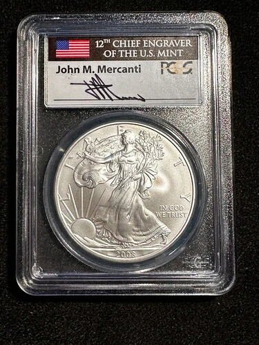 2008年 W シルバー イーグル マーカンティ シグネチャー PCGS MS69 842