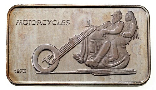1973年製 モーターサイクル - スイスミント 1オンス シルバーアートバー