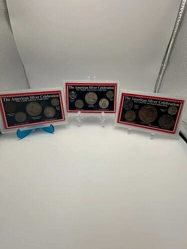 アメリカンシルバーセレブレーション3パネルセット：クラシックアメリカン、自由の女神、時代の終わり