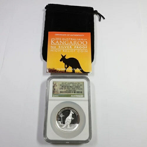 2012 P NGC PF69 UCAM オーストラリア 1オンス シルバー プルーフ カンガルー 1ドルコイン 箱付き #57736L 41,470円