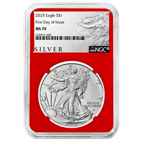 2025年 1ドル 1オンス アメリカンシルバーイーグル NGC MS70 FDI ALSラベル レッドコア