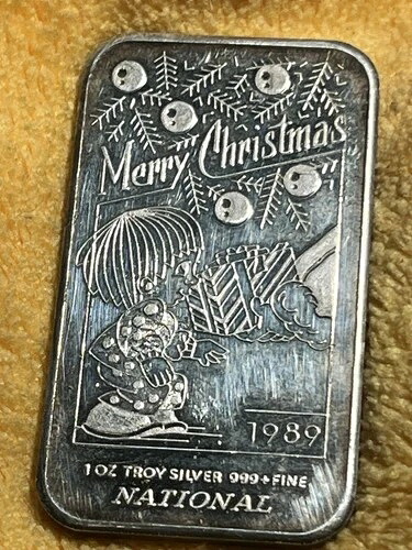 ヴィンテージ ナショナルミント 1989 メリークリスマス 0.999 1オンス トロイシルバーバー 41,470円