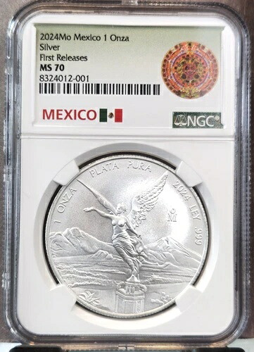 2024年 メキシコ シルバー リベルタッド 1オンス NGC MS 70 ファーストリリース ジェムパーフェクション 1オンザ