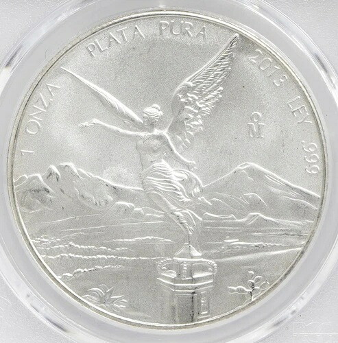 2013-Mo 1オンス .999 純銀 メキシコ リベルタッド PCGS MS68
