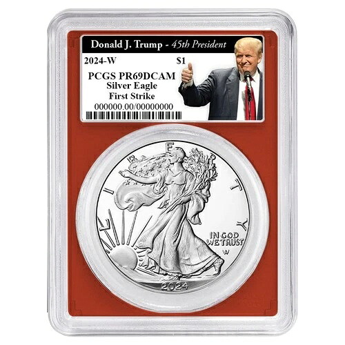 2024-W プルーフ 1ドル アメリカン シルバー イーグル PCGS PR69DCAM FS トランプ第45代大統領