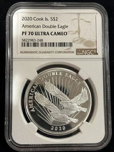 2020年-クック諸島-アメリカンダブルイーグル-NGC-PF70ウルトラカメオ