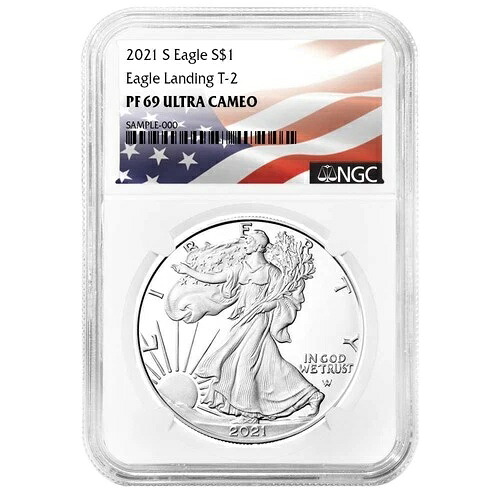 2021-S $1 1オンス T2 プルーフ アメリカン シルバー イーグル NGC PF69UC フラッグラベル