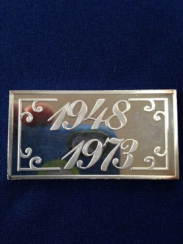 1973年 ワシントン造幣局 1948-1973 25周年記念 WM-5 シルバーアートバー P1467 40,755円