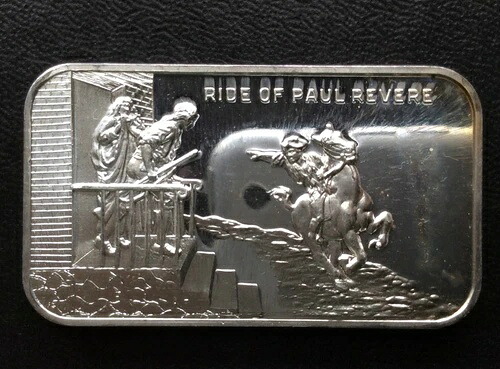 1973年 U. S. Coinage Corp. USCC ポール・リビア騎乗 COIN-2 シルバーアートバー A1447