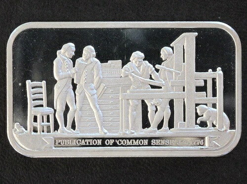 1975年コロンビア造幣局発行コモンセンスシルバーアートバーTCM-21 P0310 40,755円