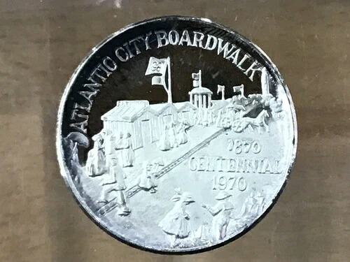 1970年 アトランティックシティ200周年記念銀製アートメダル B0328