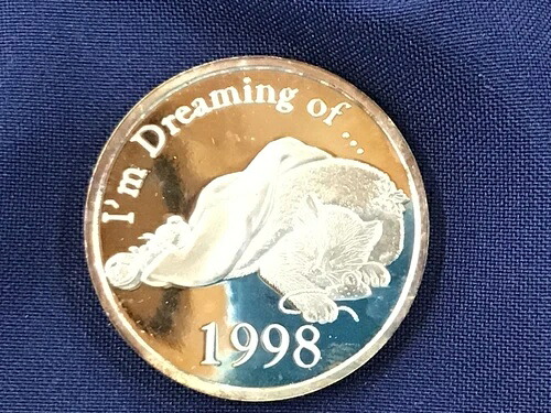 1998年 子猫とネズミの夢を見る DCAM プルーフ シルバーアートメダル B0850