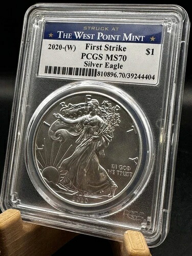 2020-W ファーストストライク PCGS MS70 シルバーイーグル 1オンス .999 シルバーコイン