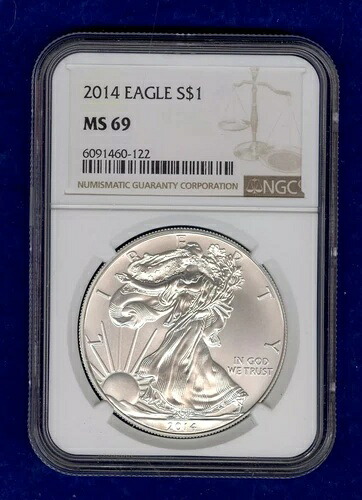 2014年 アメリカン シルバー イーグル ドル NGC MS69 送料無料 G35