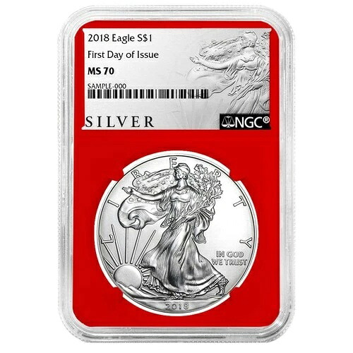 2018年 1ドル 1オンス アメリカンシルバーイーグル NGC MS70 FDI ALSラベル レッドコア