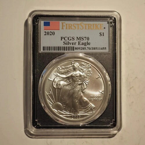 2020年 1ドル シルバー アメリカンイーグル PCGS MS70 ファーストストライク 送料無料 G4