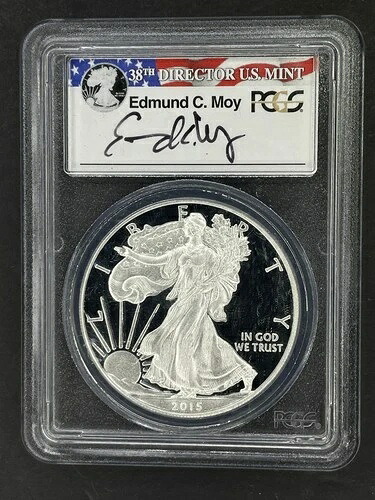 2015年 W アメリカン シルバー イーグル プルーフ PCGS PR70 ミントディレクター ファーストストライク モイ サイン入り