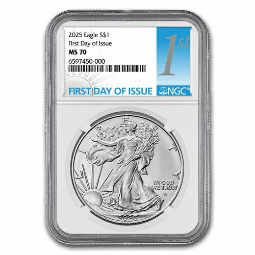 2025年 アメリカンシルバーイーグル MS-70 NGC（発行初日）