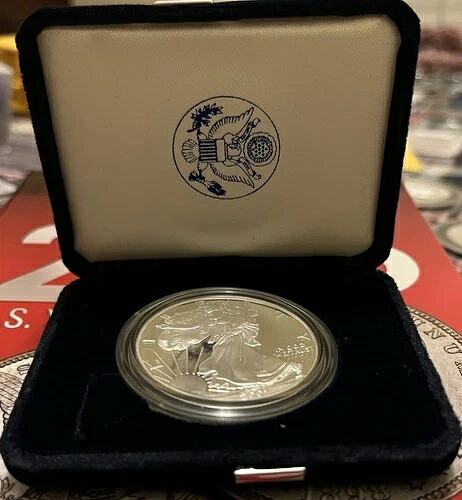 2001-W プルーフ アメリカン シルバー イーグル ドル 1 ドル 箱＆COA 米国造幣局 地金 OGP