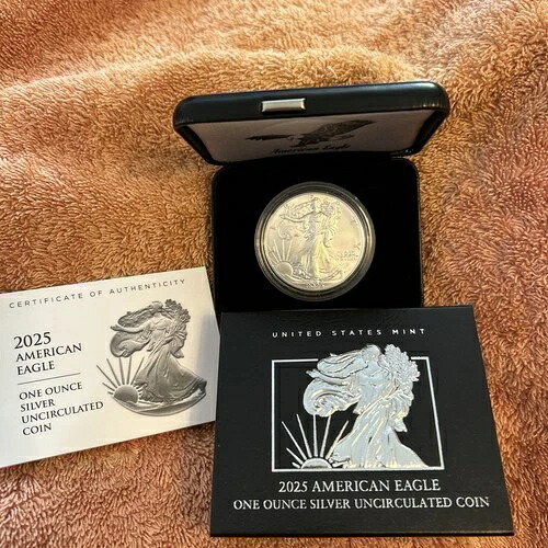 2025年 アメリカン シルバー イーグル 1オンス 未使用 箱入り COA付き 40,755円