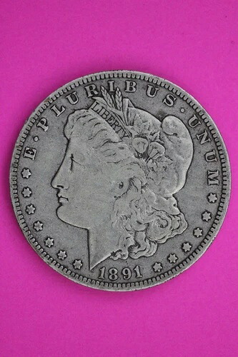 1891 O モルガン レディ リバティ シルバー ドル 本物保証 1398