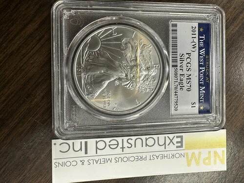 2011年 (W) シルバーイーグル PCGS MS70 ウェストポイント造幣局発行 ブルーラベル