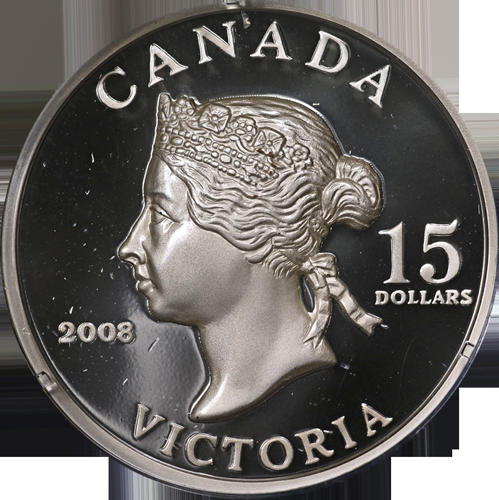 2008年カナダ銀貨 $15 王室の肖像シリーズ - ビクトリア女王 .925 良質