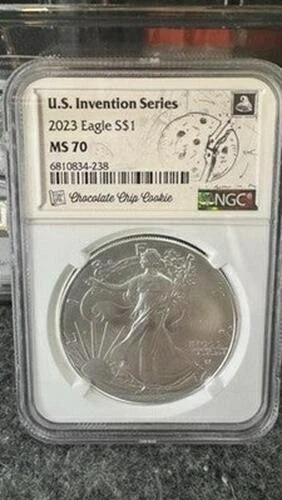 2023年 アメリカン・シルバー・イーグル 米国インベンション・シリーズ NGC MS70 チョコレートクッキー