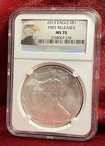 2013年 アメリカン・シルバー・イーグル $1 NGC MS70 ファーストリリース 白頭鷲ラベル S9