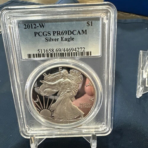 2012年 W アメリカン シルバー イーグル ドル PCGS PR 69 DCAM プルーフ ディープカメオ