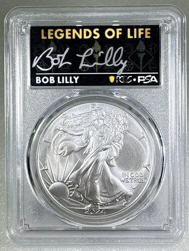 2024 1オンス シルバー $1 レジェンド オブ ライフ アメリカン イーグル PCGS MS70 FS ボブ リリー コイン。