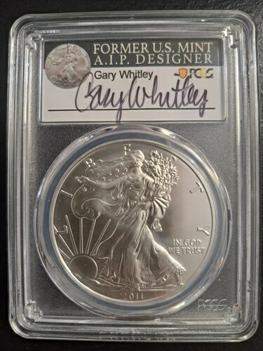 2011-(S) シルバーイーグル PCGS MS70 サンフランシスコで製造 ゲイリー・ホイットリーのサイン入り