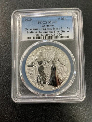2020年 ゲルマニアファンタジー 1オンス シルバー PCGS MS-70 - 未流通 - 認定 - 1オンス