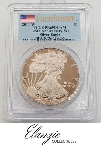 2011-W プルーフ シルバー イーグル FS 25周年記念 PCGS PR69DCAM ユニーク銅トーンコイン