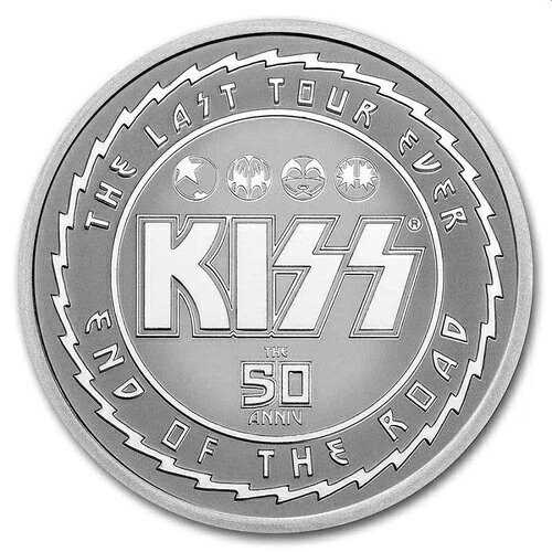 1オンスオンス銀貨 KISS 2023 ニウエ 50周年記念 発行枚数: 25,000枚 銀貨 -