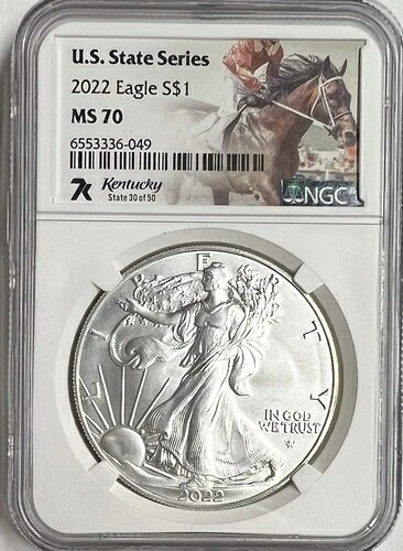 2022年 アメリカンイーグル $1 MS70 NGC USステイツシリーズ ケンタッキー
