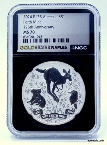 2024 NGC MS70 125周年記念 $1 P125 1オンス シルバーコイン コアラ カンゲルー クーカ