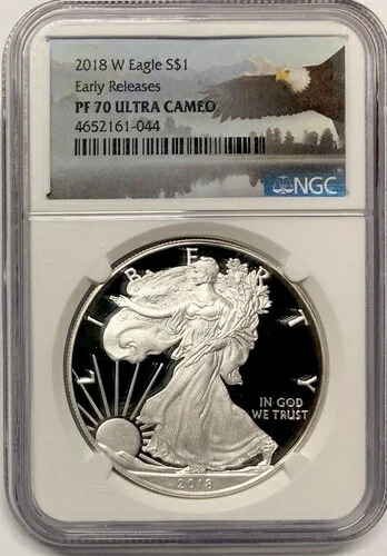 2018-W アメリカン シルバー イーグル ドル 1ドル NGC PF70??完璧な品質??早期リリース