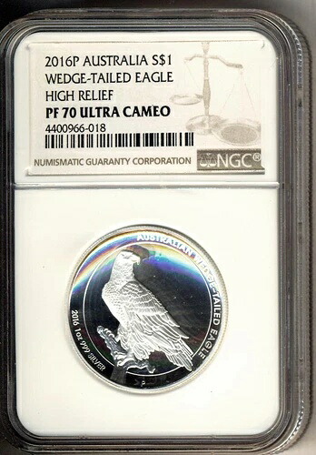 2016-P 1オンス - オーストラリア - オナガワシ - シルバー $1 パーフェクト - NGC PF70