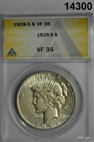 1928年 平和銀貨 ANACS認定 VF 35周年記念 派手な！ #14300