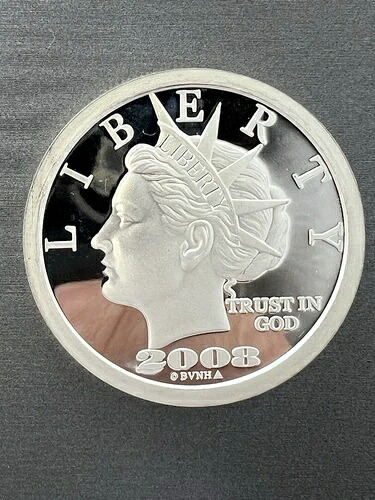 2008年 リバティ 20ドル プルーフ 1オンス .999 純銀貨 #337