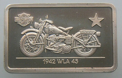1.4オンス ハーレーダビッドソン 90周年記念 .999 シルバーバー - 1942 WLA 45