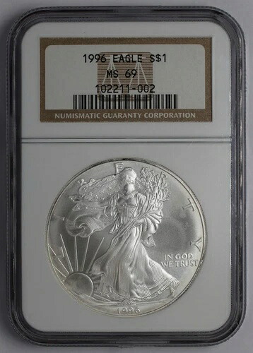 1996年 1ドル アメリカン シルバー イーグル NGC MS 69
